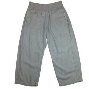 Anthropologie Pilcro Linen-Blend Wide-Leg Pants Cropped Large Gray Womens Large